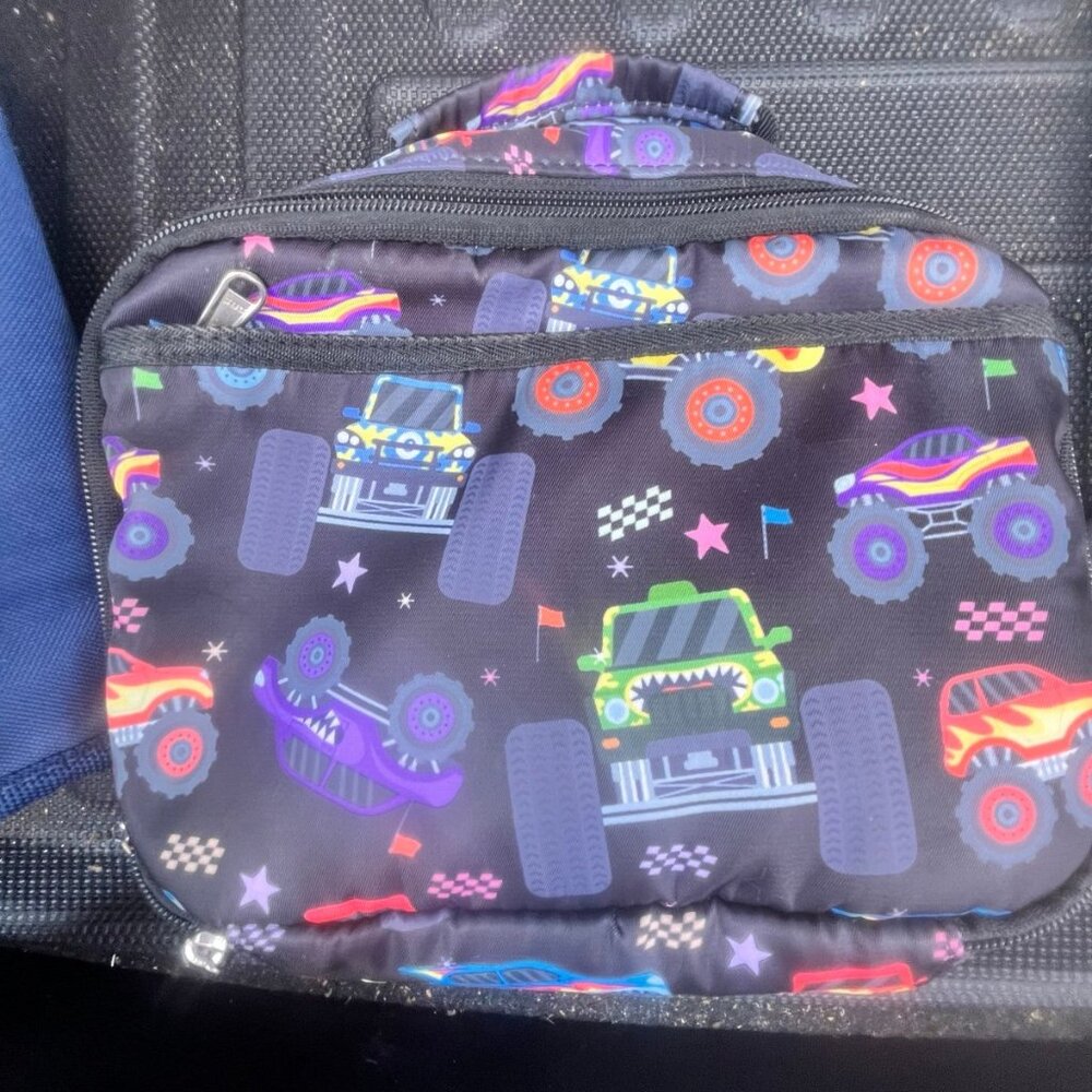 Insulated Monster Truck Lunchbox w/ Ice Pack – Kids Boys School